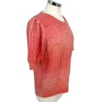 FRNCH Ribbed Knit Short Sleeve Sweater Peachy Pink Size Medium Photo 4