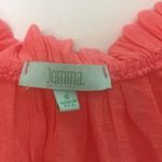 Jemma Coral Rayon 3/4 Sleeve Peasant Blouse | Size S Pink Photo 2