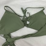 Aerie Wrap Halter Bikini Top Olive Green Photo 2