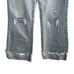Alice + Olivia  Jeans Amazing High Rise BF Raw Hem Cuff Jean Rockstar Blue Wash Photo 5