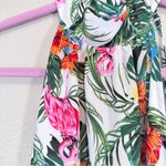 Rachel Zoe Floral Flamingo Print Halter Top Blouse Womens M Beachy Vacation Photo 1