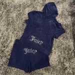 Juicy Couture 🌺NWT  NAVY BLUE TERRY CLOTH SHORT SET SIZE LARGE🌺 Photo 2
