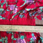 Vintage 80s Designer Diane Freis 100% Silk Beaded Plunge‎ Floral Midi Dress S M Red Photo 10