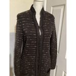 Tahari Elie Sweater Womens Small Brown Cardigan Jacket Boucle Tweed Wool Blend Photo 1