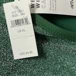 Aerie Shine Cut Out Halter One Piece Swimsuit NWT Dark Algae Green Glitter Photo 9