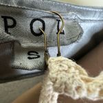 POL Top Womens Size Small Acid Wash Gray Lace Jersey Knit Tee Blouse Bohemian Photo 3