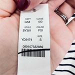 J.Crew Blouse Pearl Fringe Striped Long Sleeve Cropped Top Feminine Size S NWT Photo 2