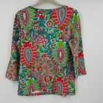 Talbots Women's Large Floral Print 3/4 Sleeve Cotton Modal Spandex Top Photo 6