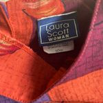 Laura Scott  Orange and Purple Short Sleeve Tee with Tropical Design Photo 5