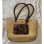 American Living  Straw and Leather Lined Handbag Photo 1