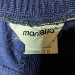 Vtg 1970s Mantessa Navy Blue Cotton Corduroy High Rise Wide Leg Pants 38 16 Photo 3