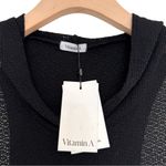Vitamin A  NWT Women's XS Drifter Hoodie Black Open-Knit Beach Sweater Sleeveless Photo 4