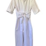 Gal Meets Glam Swayer Poplin Jumpsuit White Size 10 Photo 4