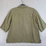 Tommy Bahama ‎ Silk Shirt Women's Size M Button Up Camp Shirt Olive Green READ Photo 6