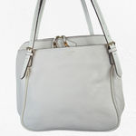Isaac Mizrahi Ivory White Claudette Tote Bag Leather Satchel Shoulder Handbag Photo 1