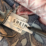 SheIn  Faux Wrap Mini Dress Long Sleeve V Neck Floral Navy Blue Red Beige M Photo 4