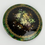 Vintage Hand Painted Floral Brooch Signed Czodakova 1996 Round Pin Photo 0