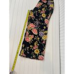 Nevena Rae Womens Jumpsuit Floral Multicolor Smocked Button Short Sleeve Size L Black Size L Photo 4