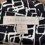 Laura Ashley Womens Black White Geometric Print Button Front Jacket Blazer Sz L Photo 2
