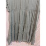 Hailey & Co Sage Green Tiered Ruffle Sleeve Embroidered V Neck Dress Size L Size L Photo 6