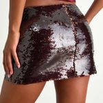 Lulus  Dark Brown Sequin Low-Rise Mini Skirt Photo 1