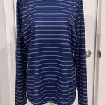 Reel Legends Navy Stripe Athleisure Coastal Fish Long Sleeve Performance Top L Photo 0