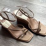 *Dolce Vita Cream Sandals 10M Leather Tan Stylish Wedge 10M Size 10 Photo 2