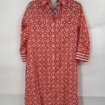 Gretchen Scott Geometric Mini Shirt Dress Women XXS Orange White Artsy Retro Photo 0
