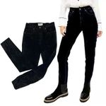 Free People Black Velvet Skinny Jeans Size 26 Photo 1