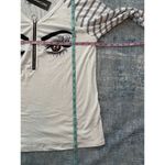 NWT! Noracora Gray White Wink Beauty Long Sleeve Zip Neck Top Medium Gray Photo 4