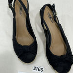 Seychelles Womans Willshire Wedge Black Fabric Peep Toe Cork Heel Sandal 8.5 M Photo 0