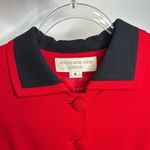 Jones New York 1980s  Red & Black Collar 100% Wool Dress USA Made small Photo 10
