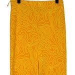 ZARA Abstract Printed Keyhole Cutout Tie High Waist Midi Skirt M Orange Yellow Photo 7