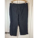 Talbots  Irish Linen Pants Womens 14 Black Trousers Coastal Resort Cropped Preppy Photo 2