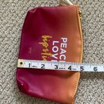 Ipsy Cosmetic Case Peace Love Lipstick Ombre Bag Red Orange 5” x 7.5” Like New Photo 4