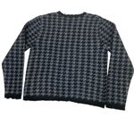 Max Studio Houndstooth Fringe Trim Old Money Thick cardigan sweater jacket Photo 1