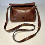 Dooney & Bourke Vtg Genuine Florentine Vacchetta Leather Saddle Crossbody Bag Photo 0