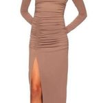 Susana Monaco NEW Ruched Long Sleeve Midi Dress Coco Brown Size Small $198 Photo 0