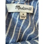 Madewell Linen Blend Striped One-Shoulder Ruffle Chambray Dress Size M Photo 7
