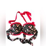 Hot Topic Polka Dot Rose Skull Bikini Sz XS Top M Bottom Black Red Ruffles Bows Photo 2