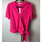 Trina Turk Pink Tour Wrap Short Sleeve Silk Cotton Top NWT Sz. XS Photo 1