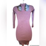 Ambiance Dusty Rose Pink Knit Sweater Dress 3/4 Sleeves Choker Neck NWT Photo 1