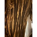 VIOLIN Women's Brown Crinkle Pleated Long Sleeve Button Up Shirt Top Size S Photo 1