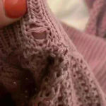 Gap  Textured Knit Sweater in Orchid Haze Size M NWT Photo 8