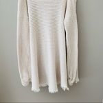 Free People Cold Shoulder Waffle Knit Sweater Cream Sz XS Photo 8