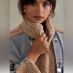 BLANK NYC Blue Denim Jacket with Tan Sherpa Lining Photo 2