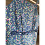 Cherokee Vintage  Cotton Cottagecore Dress Midi Ditsy Floral Blue Romantic Spring Photo 6
