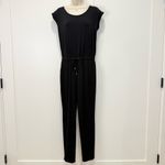 Michael Kors  Svelte Jumpsuit Medium Black Drawstring Cap Sleeve Classic Chic Photo 2