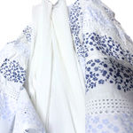 ZARA  Floral Tiered Eyelet Lace Maxi Dress Medium White Blue Cottagecore Prairie Photo 8