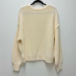 Free People  Dream Cable Crew Neck Sweater, Cream | Size Small Photo 3